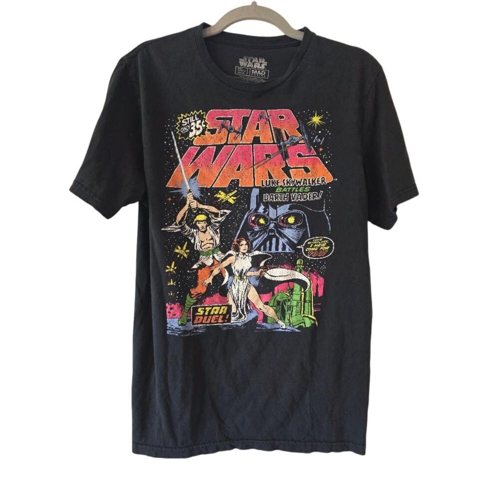 Star Wars Comic Graphic Tee Black MAD Engine Size M
